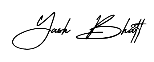 Make your name Yash Bhatt memorable on every contract using AmerikaSignatureDemo-Regular autograph style. Instant transparent background export available. Yash Bhatt signature style 3 images and pictures png