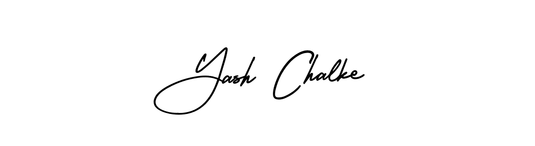 The best way (AmerikaSignatureDemo-Regular) to make a short signature is to pick only two or three words in your name. The name Yash Chalke include a total of six letters. For converting this name. Yash Chalke signature style 3 images and pictures png