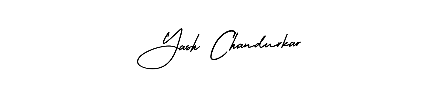 You should practise on your own different ways (AmerikaSignatureDemo-Regular) to write your name (Yash Chandurkar) in signature. don't let someone else do it for you. Yash Chandurkar signature style 3 images and pictures png