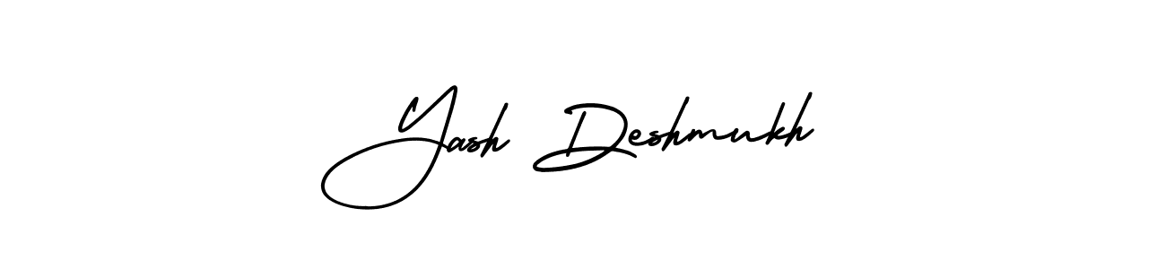 You should practise on your own different ways (AmerikaSignatureDemo-Regular) to write your name (Yash Deshmukh) in signature. don't let someone else do it for you. Yash Deshmukh signature style 3 images and pictures png