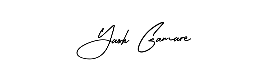 How to make Yash Gamare name signature. Use AmerikaSignatureDemo-Regular style for creating short signs online. This is the latest handwritten sign. Yash Gamare signature style 3 images and pictures png