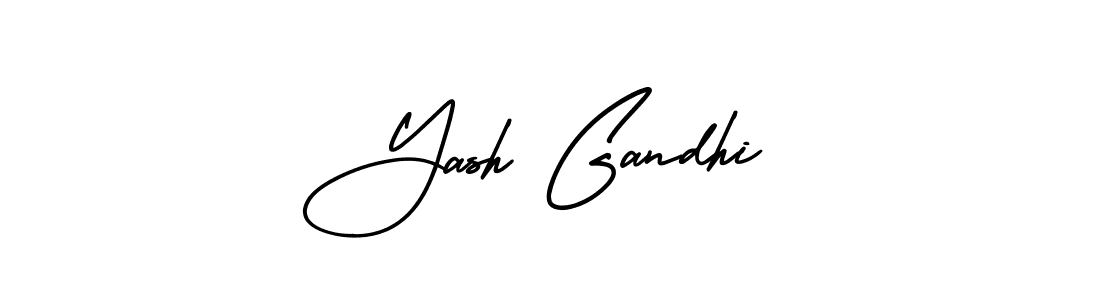 The best way (AmerikaSignatureDemo-Regular) to make a short signature is to pick only two or three words in your name. The name Yash Gandhi include a total of six letters. For converting this name. Yash Gandhi signature style 3 images and pictures png