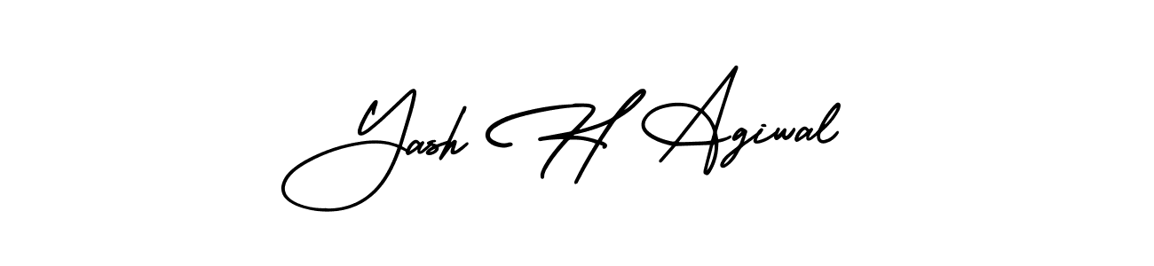 Yash H Agiwal stylish signature style. Best Handwritten Sign (AmerikaSignatureDemo-Regular) for my name. Handwritten Signature Collection Ideas for my name Yash H Agiwal. Yash H Agiwal signature style 3 images and pictures png