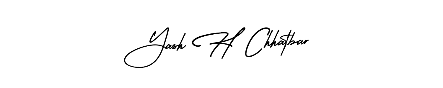 AmerikaSignatureDemo-Regular is a professional signature style that is perfect for those who want to add a touch of class to their signature. It is also a great choice for those who want to make their signature more unique. Get Yash H Chhatbar name to fancy signature for free. Yash H Chhatbar signature style 3 images and pictures png