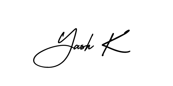 Create a beautiful signature design for name Yash K. With this signature (AmerikaSignatureDemo-Regular) fonts, you can make a handwritten signature for free. Yash K signature style 3 images and pictures png