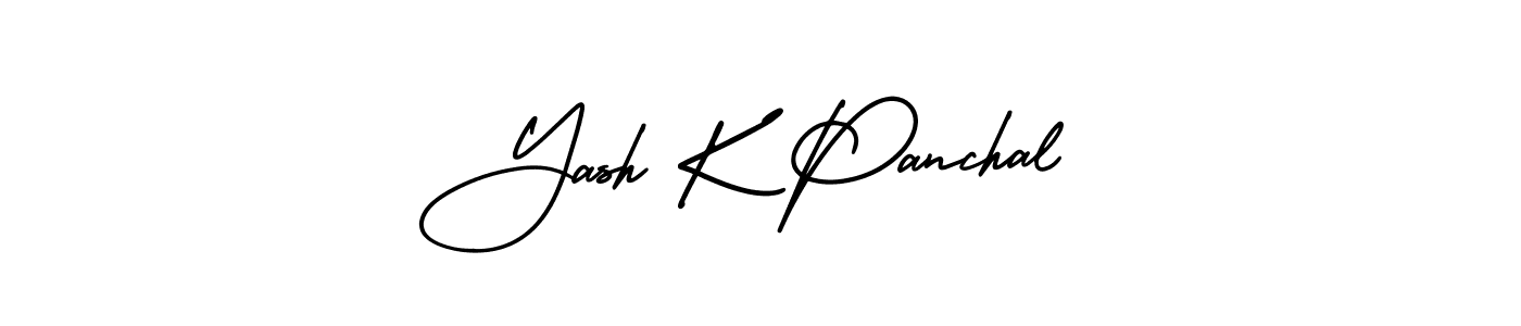 How to make Yash K Panchal name signature. Use AmerikaSignatureDemo-Regular style for creating short signs online. This is the latest handwritten sign. Yash K Panchal signature style 3 images and pictures png