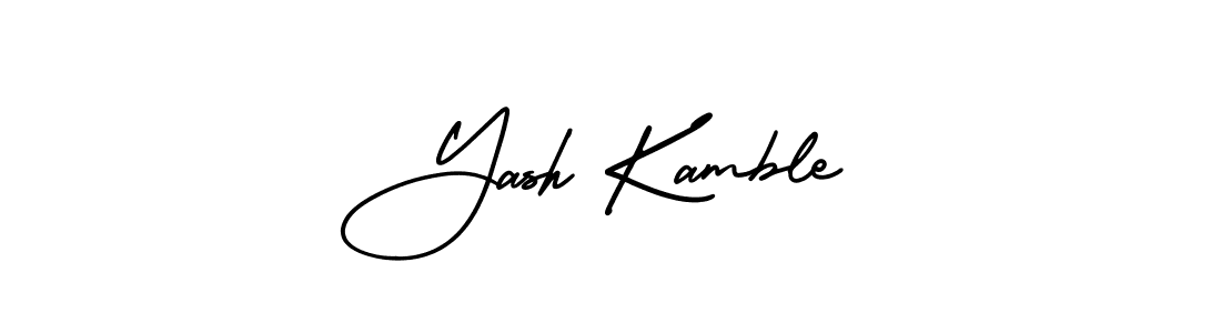 You should practise on your own different ways (AmerikaSignatureDemo-Regular) to write your name (Yash Kamble) in signature. don't let someone else do it for you. Yash Kamble signature style 3 images and pictures png