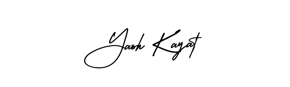 The best way (AmerikaSignatureDemo-Regular) to make a short signature is to pick only two or three words in your name. The name Yash Kayat include a total of six letters. For converting this name. Yash Kayat signature style 3 images and pictures png