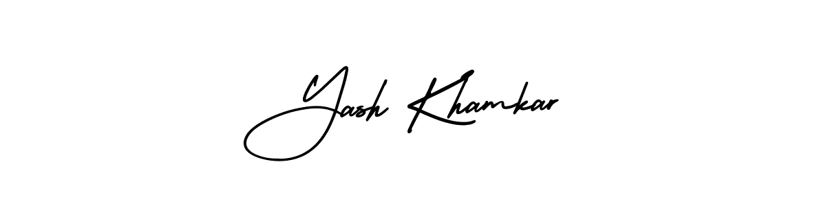 Yash Khamkar stylish signature style. Best Handwritten Sign (AmerikaSignatureDemo-Regular) for my name. Handwritten Signature Collection Ideas for my name Yash Khamkar. Yash Khamkar signature style 3 images and pictures png