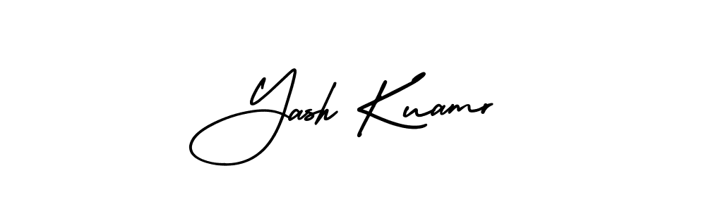 You should practise on your own different ways (AmerikaSignatureDemo-Regular) to write your name (Yash Kuamr) in signature. don't let someone else do it for you. Yash Kuamr signature style 3 images and pictures png