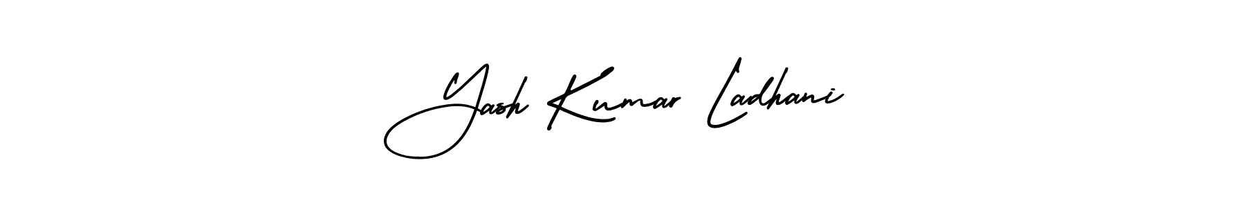 The best way (AmerikaSignatureDemo-Regular) to make a short signature is to pick only two or three words in your name. The name Yash Kumar Ladhani include a total of six letters. For converting this name. Yash Kumar Ladhani signature style 3 images and pictures png