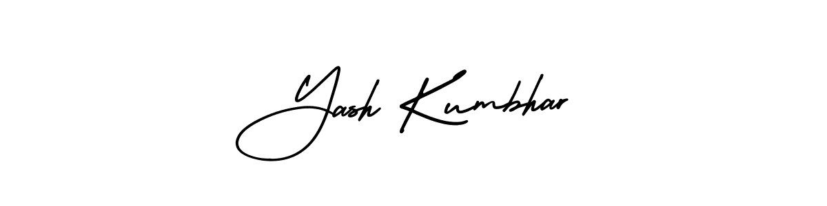 Use a signature maker to create a handwritten signature online. With this signature software, you can design (AmerikaSignatureDemo-Regular) your own signature for name Yash Kumbhar. Yash Kumbhar signature style 3 images and pictures png