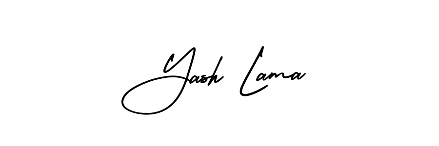 How to make Yash Lama name signature. Use AmerikaSignatureDemo-Regular style for creating short signs online. This is the latest handwritten sign. Yash Lama signature style 3 images and pictures png
