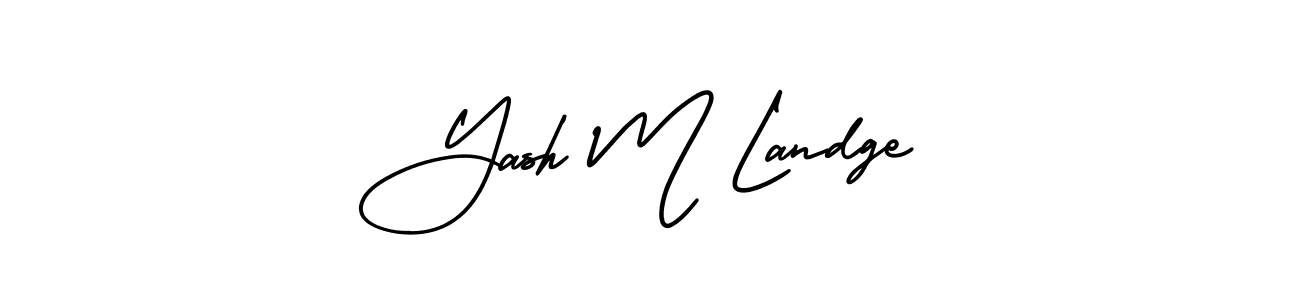 How to make Yash M Landge name signature. Use AmerikaSignatureDemo-Regular style for creating short signs online. This is the latest handwritten sign. Yash M Landge signature style 3 images and pictures png