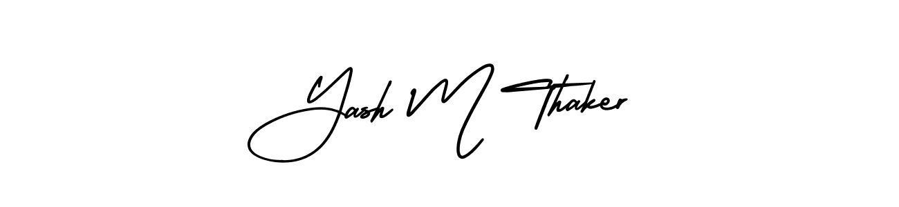 AmerikaSignatureDemo-Regular is a professional signature style that is perfect for those who want to add a touch of class to their signature. It is also a great choice for those who want to make their signature more unique. Get Yash M Thaker name to fancy signature for free. Yash M Thaker signature style 3 images and pictures png