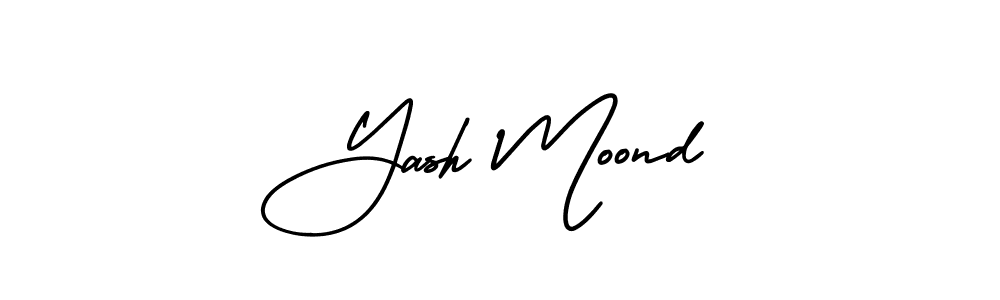 The best way (AmerikaSignatureDemo-Regular) to make a short signature is to pick only two or three words in your name. The name Yash Moond include a total of six letters. For converting this name. Yash Moond signature style 3 images and pictures png