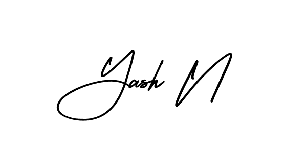 Similarly AmerikaSignatureDemo-Regular is the best handwritten signature design. Signature creator online .You can use it as an online autograph creator for name Yash N. Yash N signature style 3 images and pictures png
