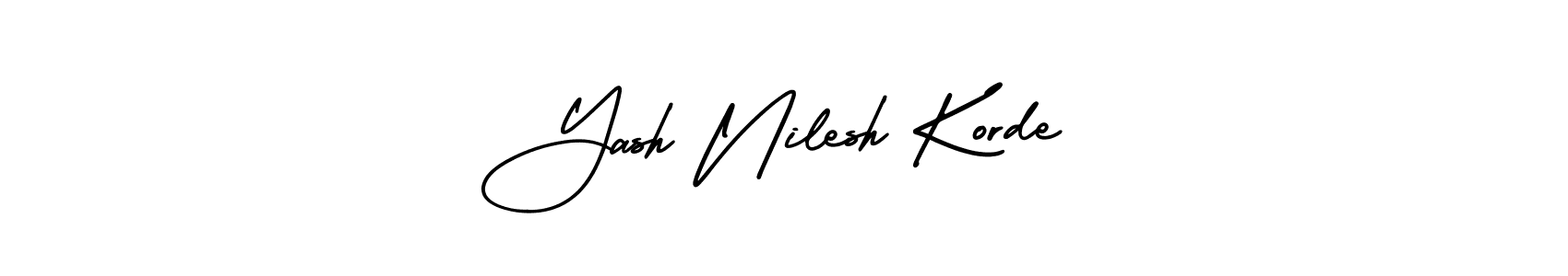 Yash Nilesh Korde stylish signature style. Best Handwritten Sign (AmerikaSignatureDemo-Regular) for my name. Handwritten Signature Collection Ideas for my name Yash Nilesh Korde. Yash Nilesh Korde signature style 3 images and pictures png