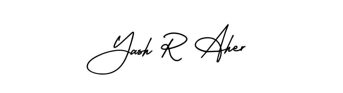 Make a beautiful signature design for name Yash R Aher. With this signature (AmerikaSignatureDemo-Regular) style, you can create a handwritten signature for free. Yash R Aher signature style 3 images and pictures png