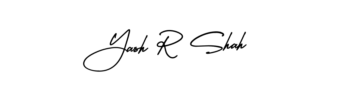 You should practise on your own different ways (AmerikaSignatureDemo-Regular) to write your name (Yash R Shah) in signature. don't let someone else do it for you. Yash R Shah signature style 3 images and pictures png