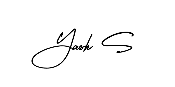 You should practise on your own different ways (AmerikaSignatureDemo-Regular) to write your name (Yash S) in signature. don't let someone else do it for you. Yash S signature style 3 images and pictures png