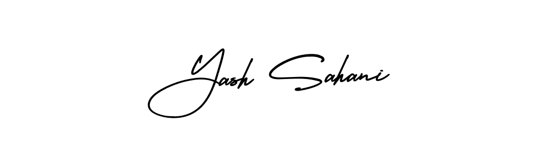 Yash Sahani stylish signature style. Best Handwritten Sign (AmerikaSignatureDemo-Regular) for my name. Handwritten Signature Collection Ideas for my name Yash Sahani. Yash Sahani signature style 3 images and pictures png