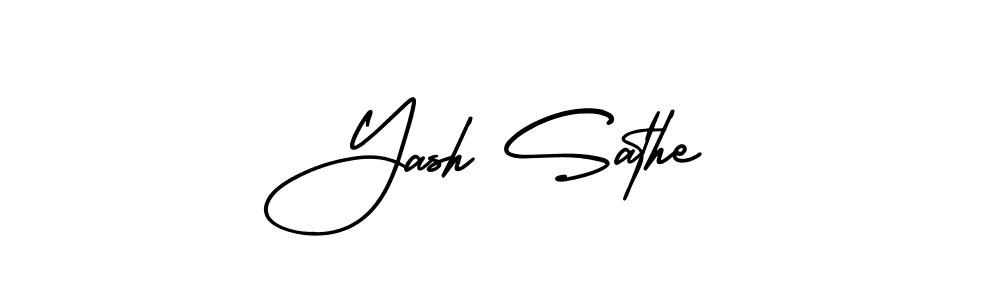 Use a signature maker to create a handwritten signature online. With this signature software, you can design (AmerikaSignatureDemo-Regular) your own signature for name Yash Sathe. Yash Sathe signature style 3 images and pictures png