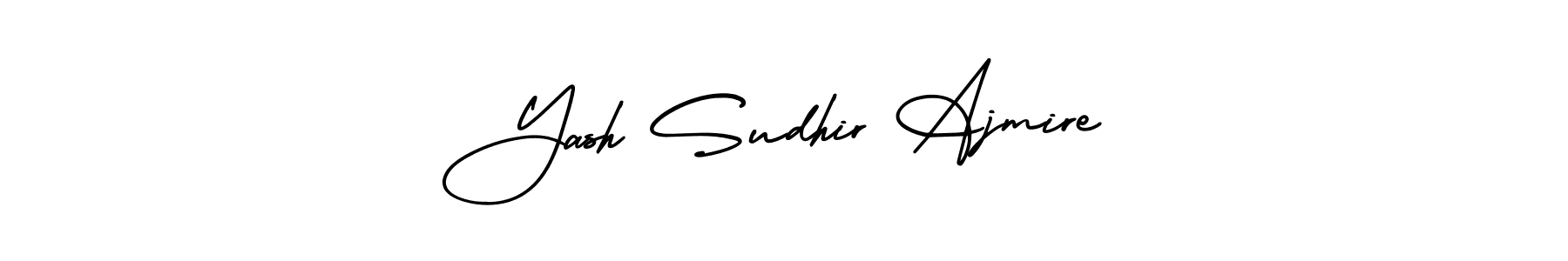 You should practise on your own different ways (AmerikaSignatureDemo-Regular) to write your name (Yash Sudhir Ajmire) in signature. don't let someone else do it for you. Yash Sudhir Ajmire signature style 3 images and pictures png