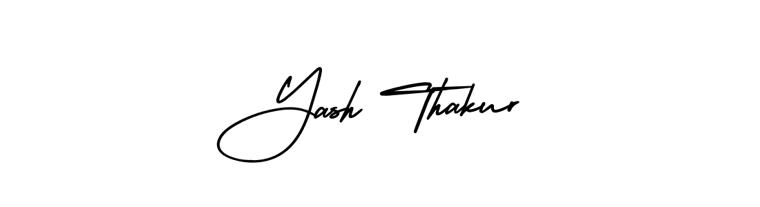 The best way (AmerikaSignatureDemo-Regular) to make a short signature is to pick only two or three words in your name. The name Yash Thakur include a total of six letters. For converting this name. Yash Thakur signature style 3 images and pictures png