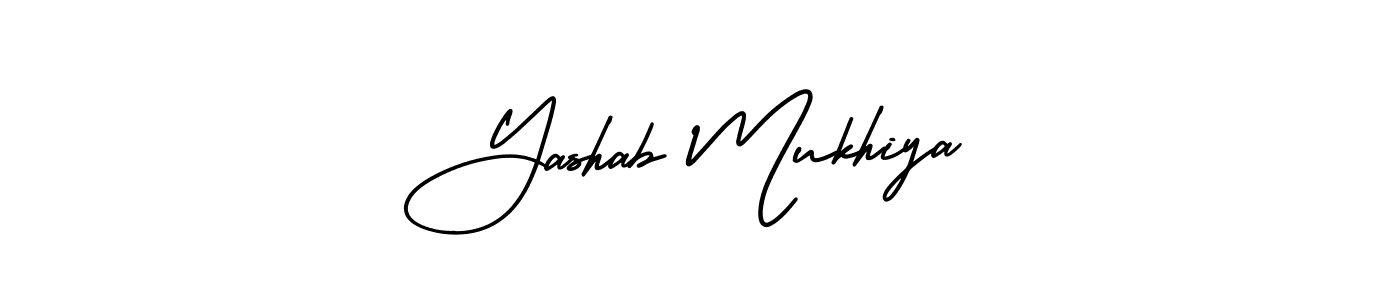 Yashab Mukhiya stylish signature style. Best Handwritten Sign (AmerikaSignatureDemo-Regular) for my name. Handwritten Signature Collection Ideas for my name Yashab Mukhiya. Yashab Mukhiya signature style 3 images and pictures png