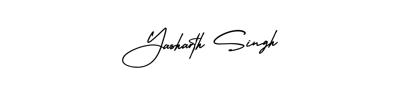 You should practise on your own different ways (AmerikaSignatureDemo-Regular) to write your name (Yasharth Singh) in signature. don't let someone else do it for you. Yasharth Singh signature style 3 images and pictures png