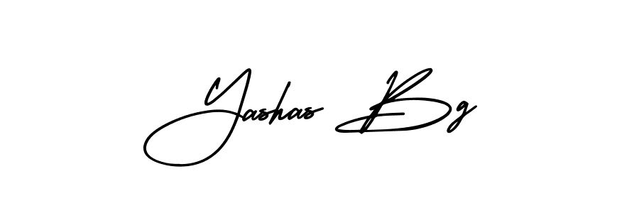 How to make Yashas Bg name signature. Use AmerikaSignatureDemo-Regular style for creating short signs online. This is the latest handwritten sign. Yashas Bg signature style 3 images and pictures png