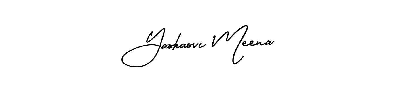 The best way (AmerikaSignatureDemo-Regular) to make a short signature is to pick only two or three words in your name. The name Yashasvi Meena include a total of six letters. For converting this name. Yashasvi Meena signature style 3 images and pictures png