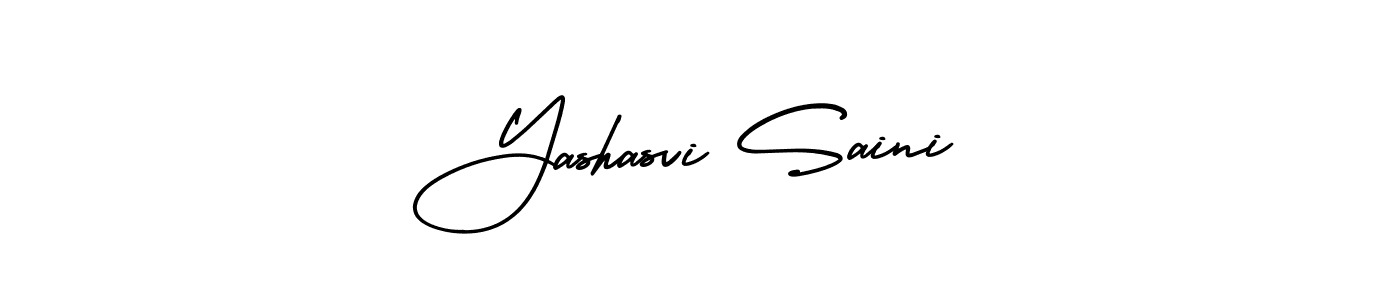 You should practise on your own different ways (AmerikaSignatureDemo-Regular) to write your name (Yashasvi Saini) in signature. don't let someone else do it for you. Yashasvi Saini signature style 3 images and pictures png