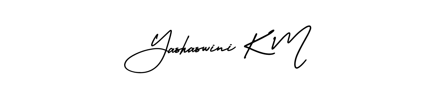 The best way (AmerikaSignatureDemo-Regular) to make a short signature is to pick only two or three words in your name. The name Yashaswini K M include a total of six letters. For converting this name. Yashaswini K M signature style 3 images and pictures png