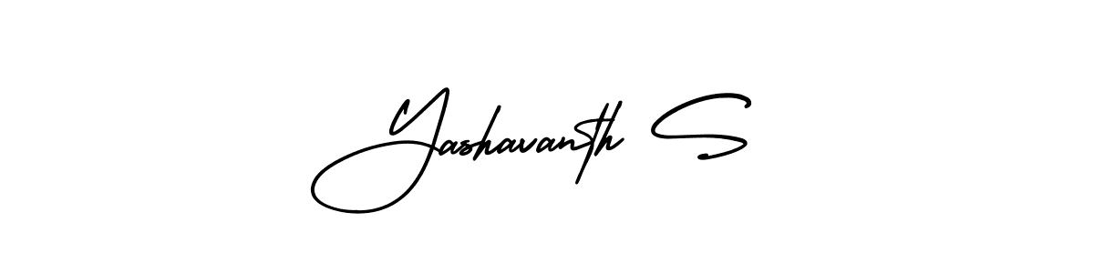 The best way (AmerikaSignatureDemo-Regular) to make a short signature is to pick only two or three words in your name. The name Yashavanth S include a total of six letters. For converting this name. Yashavanth S signature style 3 images and pictures png