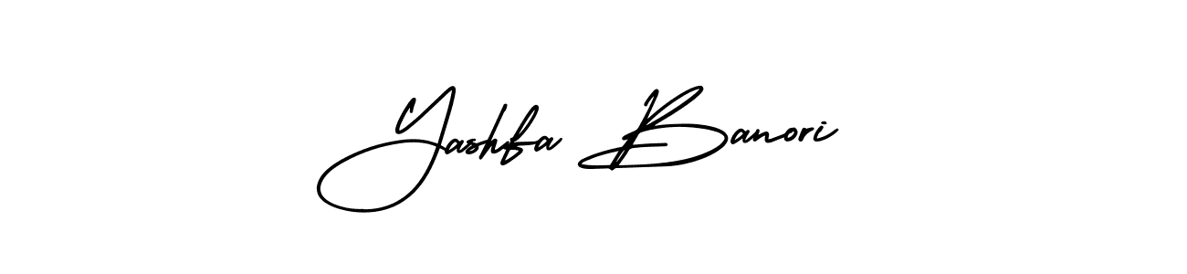 The best way (AmerikaSignatureDemo-Regular) to make a short signature is to pick only two or three words in your name. The name Yashfa Banori include a total of six letters. For converting this name. Yashfa Banori signature style 3 images and pictures png