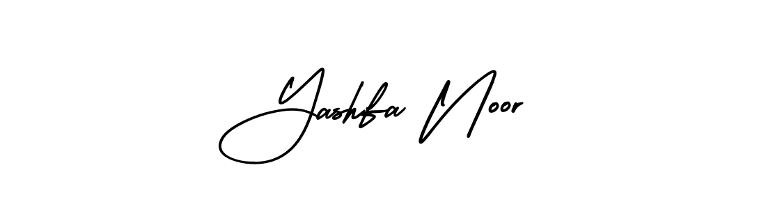 You should practise on your own different ways (AmerikaSignatureDemo-Regular) to write your name (Yashfa Noor) in signature. don't let someone else do it for you. Yashfa Noor signature style 3 images and pictures png