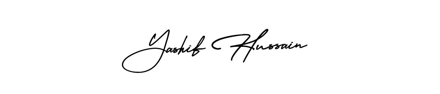 Make a beautiful signature design for name Yashif Hussain. With this signature (AmerikaSignatureDemo-Regular) style, you can create a handwritten signature for free. Yashif Hussain signature style 3 images and pictures png