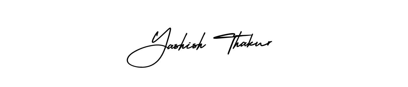 The best way (AmerikaSignatureDemo-Regular) to make a short signature is to pick only two or three words in your name. The name Yashish Thakur include a total of six letters. For converting this name. Yashish Thakur signature style 3 images and pictures png