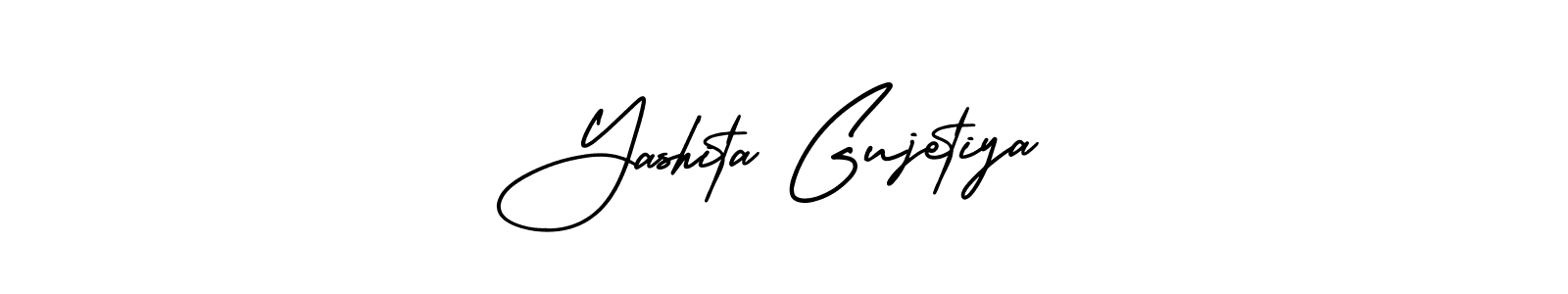 How to make Yashita Gujetiya name signature. Use AmerikaSignatureDemo-Regular style for creating short signs online. This is the latest handwritten sign. Yashita Gujetiya signature style 3 images and pictures png