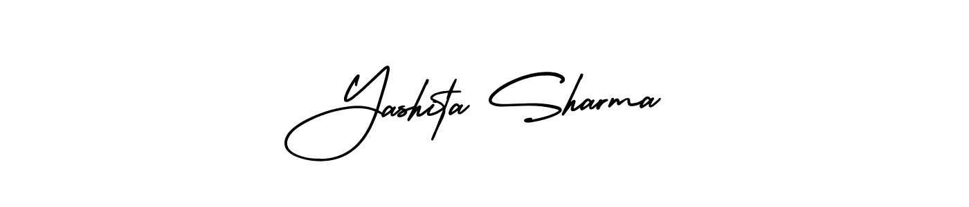 You should practise on your own different ways (AmerikaSignatureDemo-Regular) to write your name (Yashita Sharma) in signature. don't let someone else do it for you. Yashita Sharma signature style 3 images and pictures png