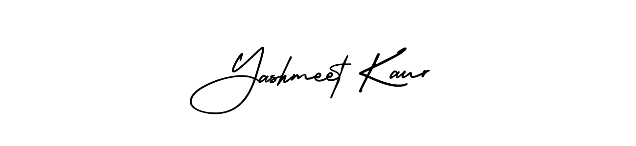 You should practise on your own different ways (AmerikaSignatureDemo-Regular) to write your name (Yashmeet Kaur) in signature. don't let someone else do it for you. Yashmeet Kaur signature style 3 images and pictures png