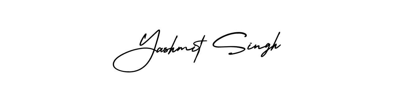 You should practise on your own different ways (AmerikaSignatureDemo-Regular) to write your name (Yashmit Singh) in signature. don't let someone else do it for you. Yashmit Singh signature style 3 images and pictures png