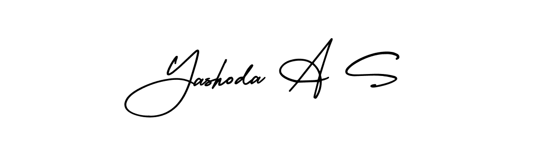 You should practise on your own different ways (AmerikaSignatureDemo-Regular) to write your name (Yashoda A S) in signature. don't let someone else do it for you. Yashoda A S signature style 3 images and pictures png