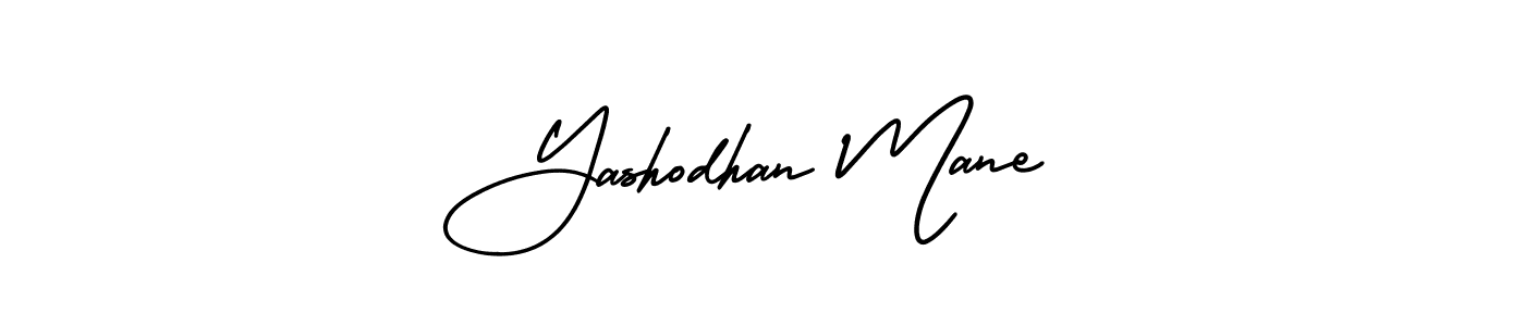 You should practise on your own different ways (AmerikaSignatureDemo-Regular) to write your name (Yashodhan Mane) in signature. don't let someone else do it for you. Yashodhan Mane signature style 3 images and pictures png