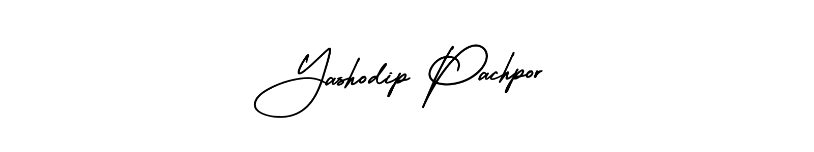 You should practise on your own different ways (AmerikaSignatureDemo-Regular) to write your name (Yashodip Pachpor) in signature. don't let someone else do it for you. Yashodip Pachpor signature style 3 images and pictures png