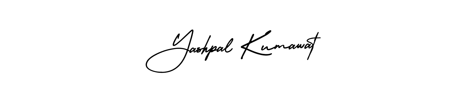 You should practise on your own different ways (AmerikaSignatureDemo-Regular) to write your name (Yashpal Kumawat) in signature. don't let someone else do it for you. Yashpal Kumawat signature style 3 images and pictures png
