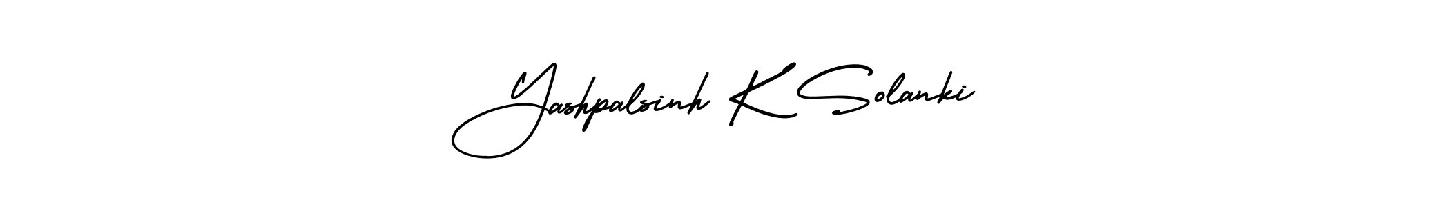 How to make Yashpalsinh K Solanki name signature. Use AmerikaSignatureDemo-Regular style for creating short signs online. This is the latest handwritten sign. Yashpalsinh K Solanki signature style 3 images and pictures png