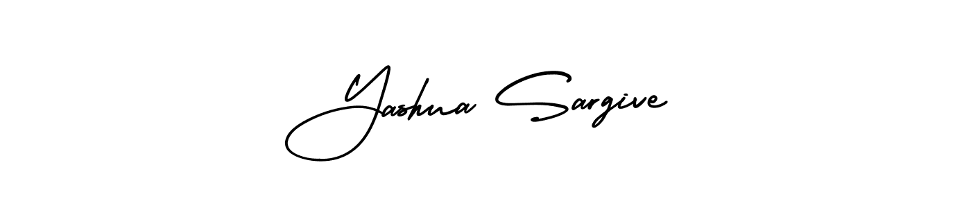 You should practise on your own different ways (AmerikaSignatureDemo-Regular) to write your name (Yashua Sargive) in signature. don't let someone else do it for you. Yashua Sargive signature style 3 images and pictures png
